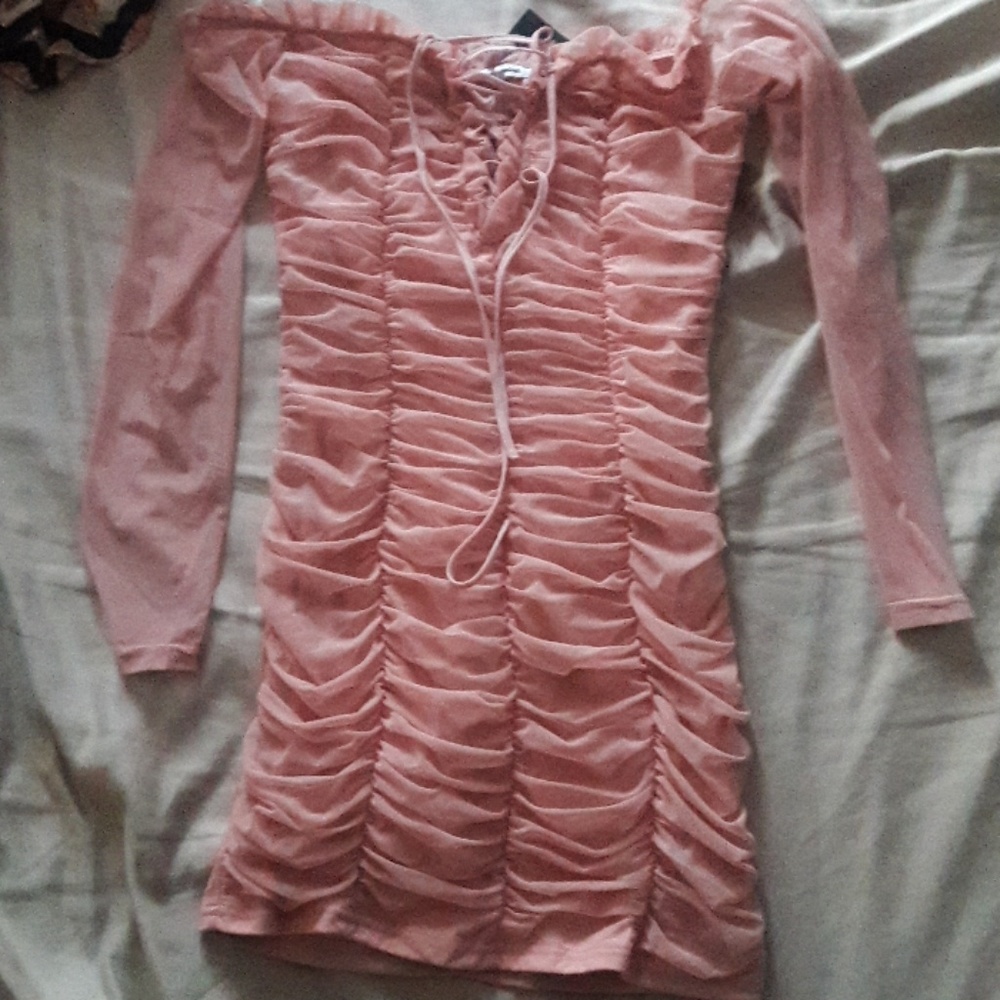 Maura mesh lace up dress